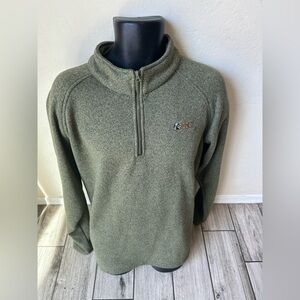 Rocky Fleece Sweatshirt Mens size L large green Pullover 1/4 Zipper
